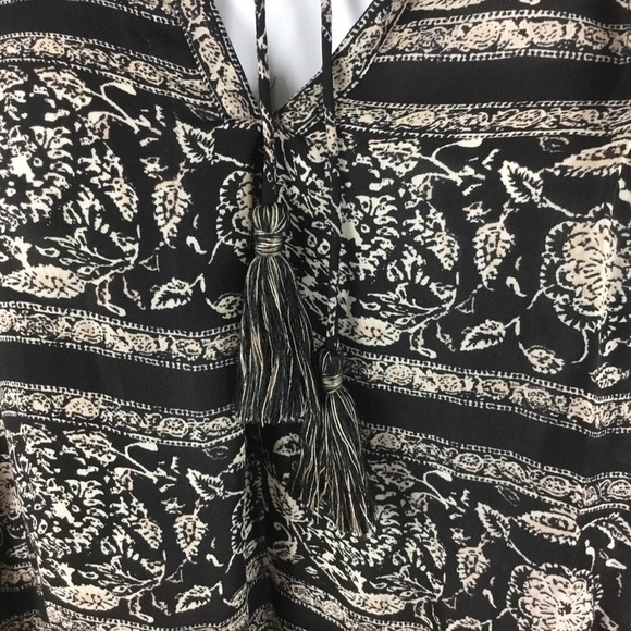 Joie Auberon C Silk Blouse with Tassels in Caviar. - Picture 7 of 12